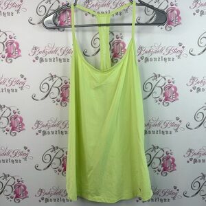 Under Armour tank top bright neon Lime Green yellow flowy racer back Tank Top